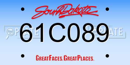 61C089 South Dakota License Plate