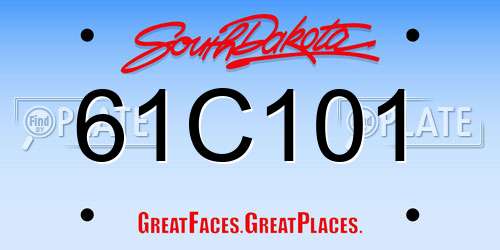 61C101 South Dakota License Plate