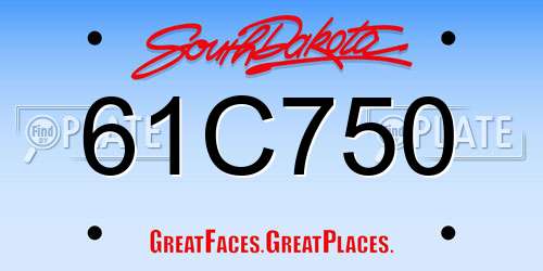 61C750 South Dakota License Plate