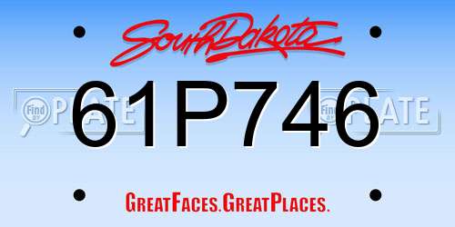 61P746 South Dakota License Plate