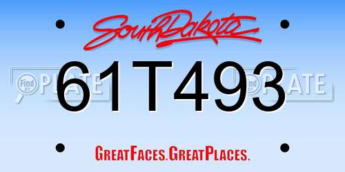 61T493 South Dakota License Plate