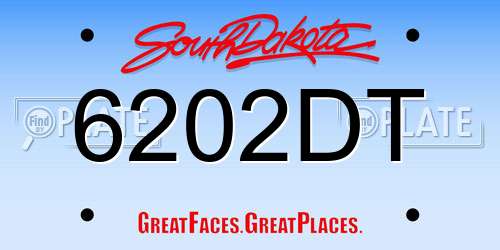 6202DT South Dakota License Plate