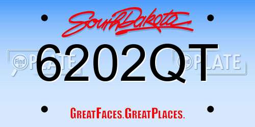 6202QT South Dakota License Plate