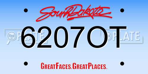 6207OT South Dakota License Plate