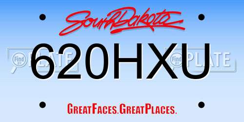 620HXU South Dakota License Plate