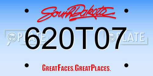 620T07 South Dakota License Plate