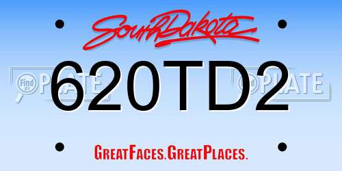 620TD2 South Dakota License Plate