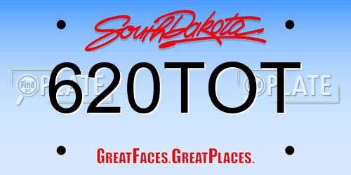 620TOT South Dakota License Plate