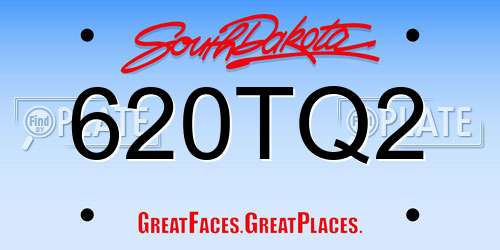 620TQ2 South Dakota License Plate