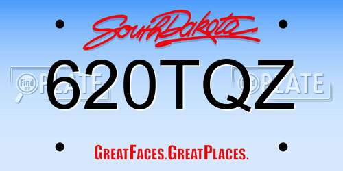620TQZ South Dakota License Plate