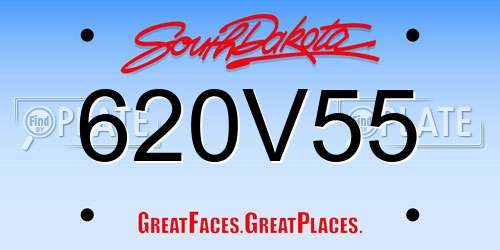 620V55 South Dakota License Plate