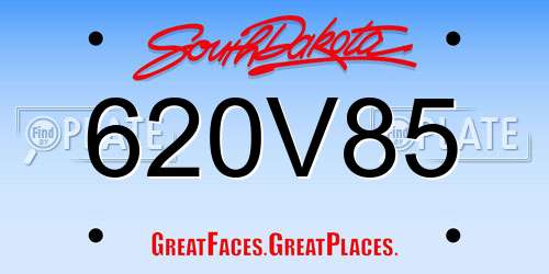 620V85 South Dakota License Plate