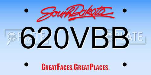 620VBB South Dakota License Plate