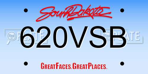 620VSB South Dakota License Plate