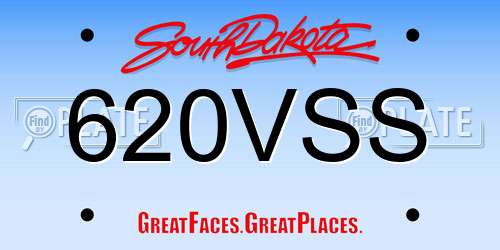 620VSS South Dakota License Plate