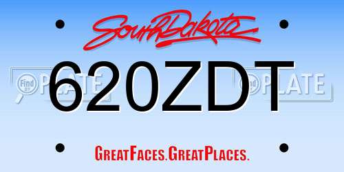 620ZDT South Dakota License Plate