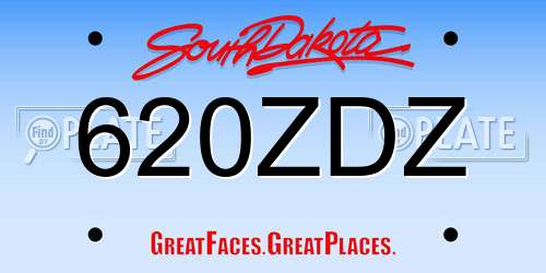 620ZDZ South Dakota License Plate
