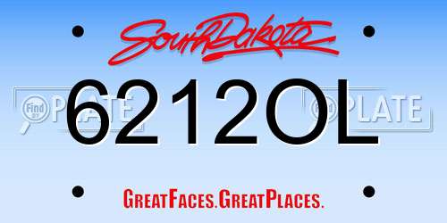 6212OL South Dakota License Plate