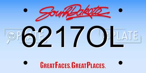 6217OL South Dakota License Plate