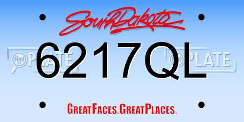 6217QL South Dakota License Plate