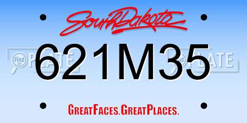 621M35 South Dakota License Plate