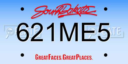 621ME5 South Dakota License Plate