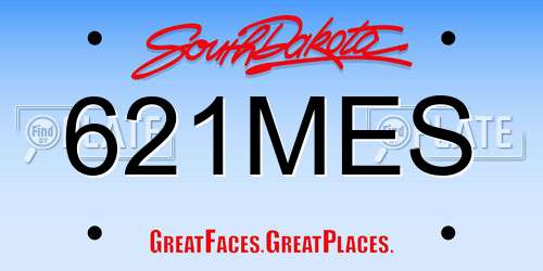 621MES South Dakota License Plate