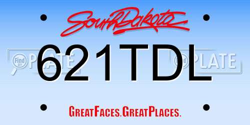 621TDL South Dakota License Plate