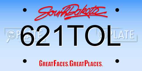 621TOL South Dakota License Plate