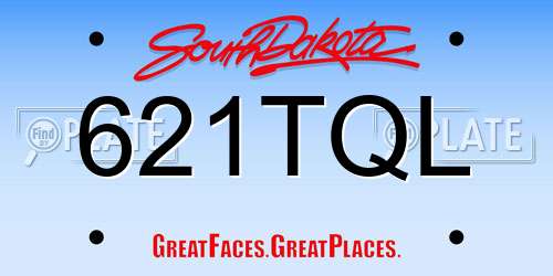621TQL South Dakota License Plate