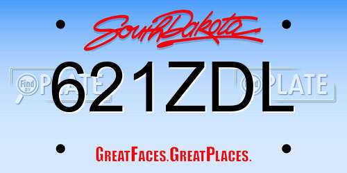 621ZDL South Dakota License Plate