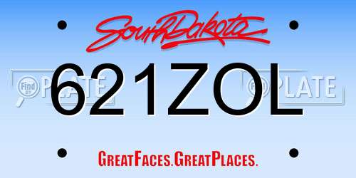 621ZOL South Dakota License Plate