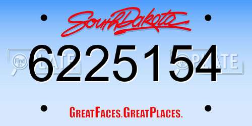 6225154 South Dakota License Plate