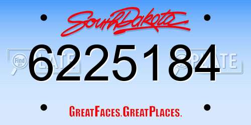 6225184 South Dakota License Plate