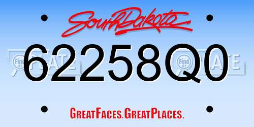 62258Q0 South Dakota License Plate