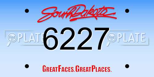 6227 South Dakota License Plate