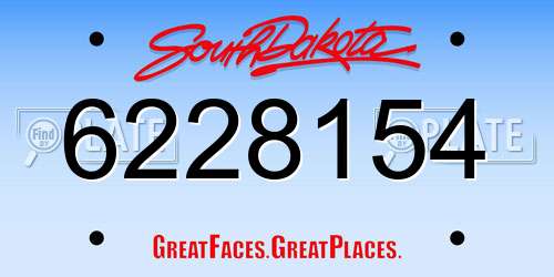 6228154 South Dakota License Plate