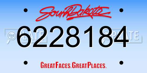 6228184 South Dakota License Plate