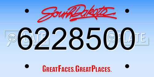 6228500 South Dakota License Plate