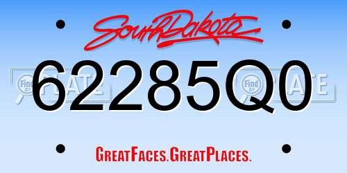 62285Q0 South Dakota License Plate
