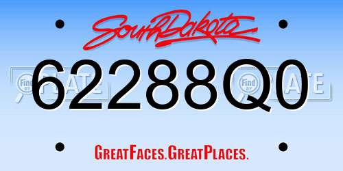 62288Q0 South Dakota License Plate