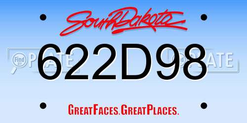 622D98 South Dakota License Plate