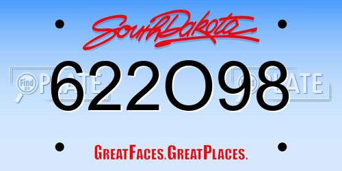 622O98 South Dakota License Plate