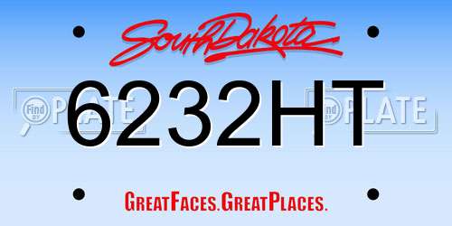 6232HT South Dakota License Plate