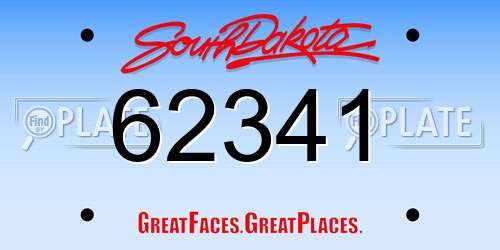 62341 South Dakota License Plate