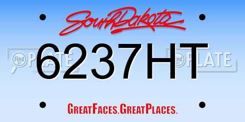 6237HT South Dakota License Plate