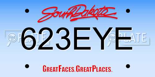 623EYE South Dakota License Plate
