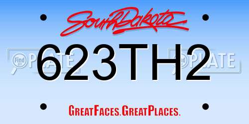 623TH2 South Dakota License Plate