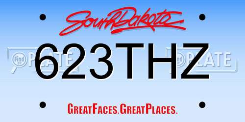 623THZ South Dakota License Plate