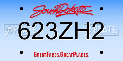 623ZH2 South Dakota License Plate